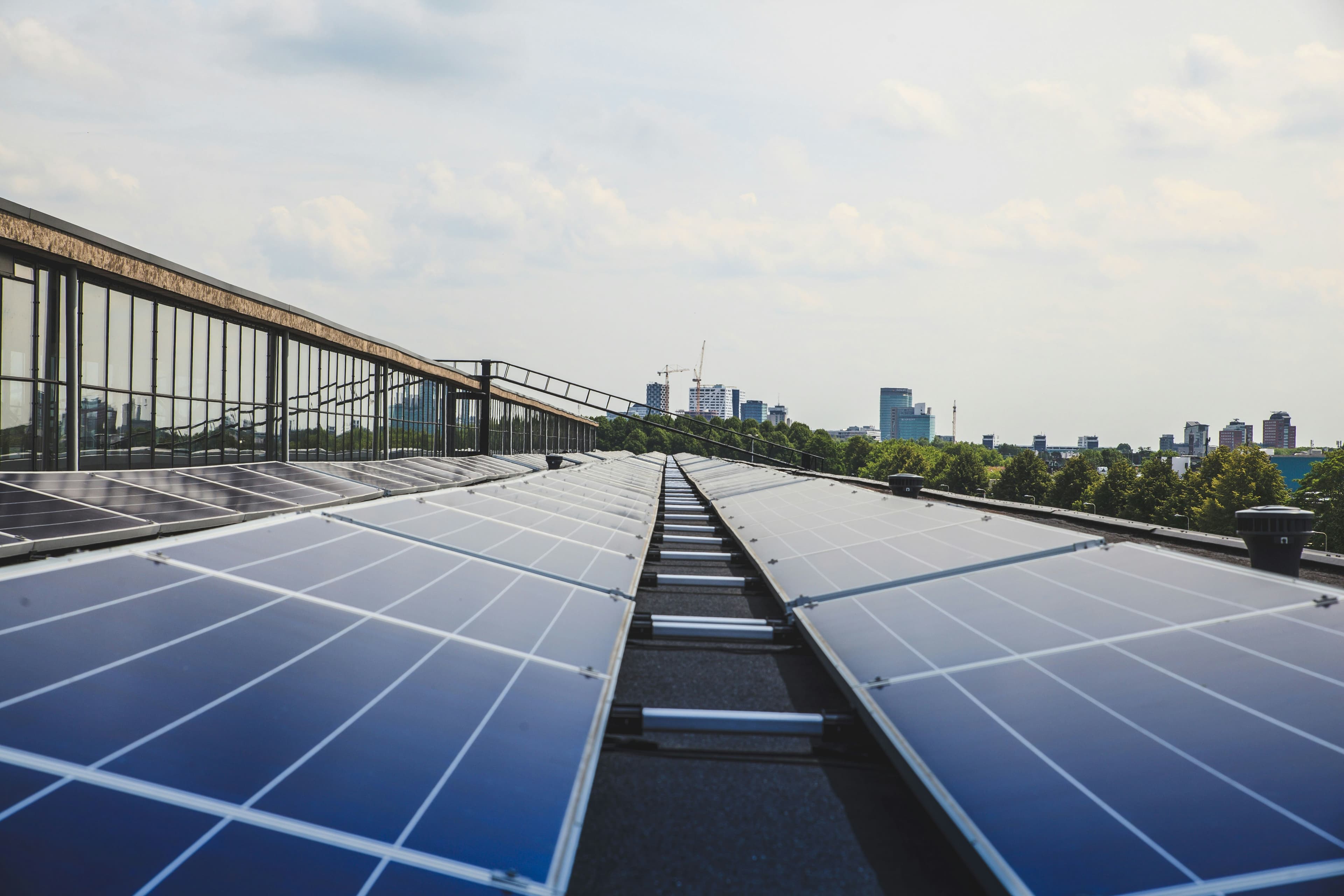 Industrial solar panel installation